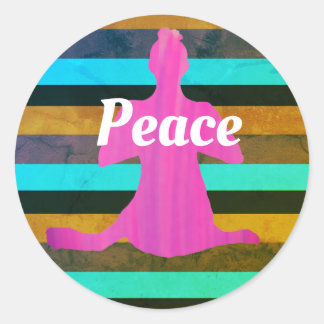 Stripes and Yoga Figure Sticker
