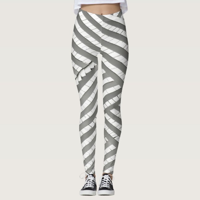 "Stripes, Architecture, and Modern Leggings" Leggings (Front)