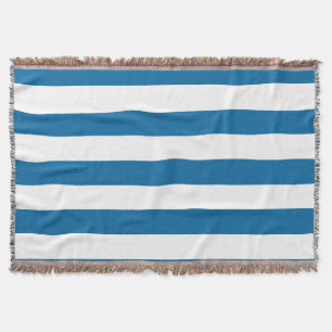 Stripes   Blue & White   Customizable   Throw Blanket