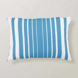 Stripes Blue White Vertical  Accent Pillow
