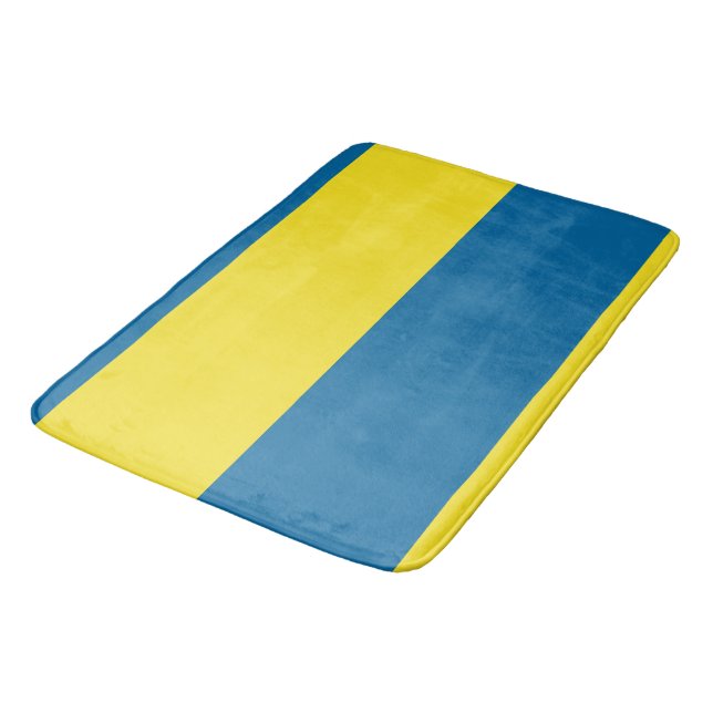 Stripes | Blue & Yellow | Customizable Bath Mat (Angled)