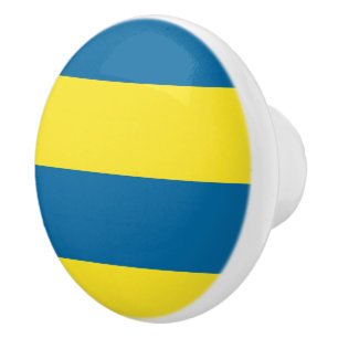 Stripes   Blue & Yellow   Customizable Ceramic Knob
