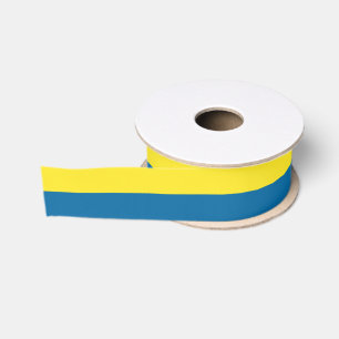 Stripes Blue & Yellow Customizable Grosgrain Ribbon