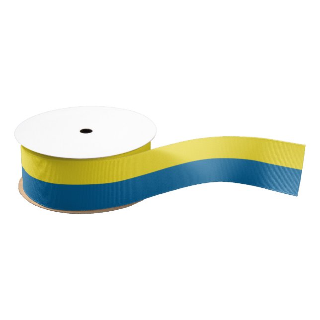 Stripes | Blue & Yellow | Customizable Grosgrain Ribbon (Spool)