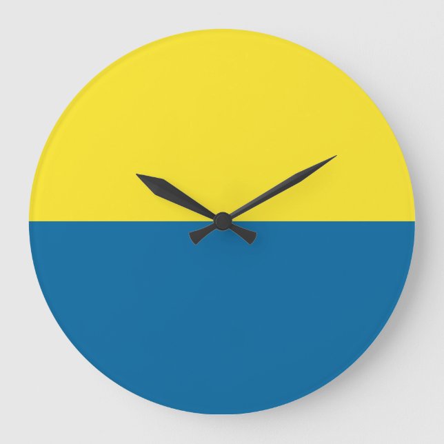 Stripes | Blue & Yellow | Customizable Large Clock (Front)