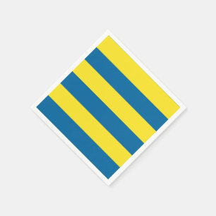 Stripes Blue & Yellow Customizable Napkin