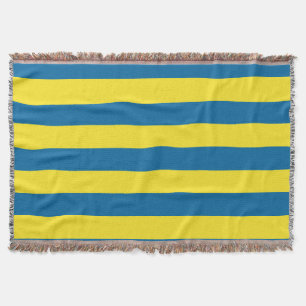 Stripes Blue & Yellow Customizable Throw Blanket