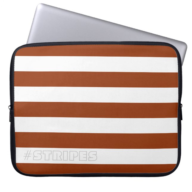 STRIPES Brown on any Colour Laptop Sleeve (Front)