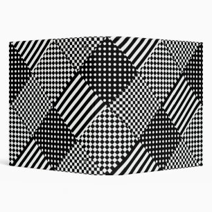 Stripes Check Harlequin Polka Dots Mixed Design Binder