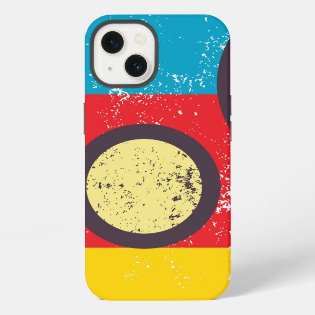 stripes & circle iPhone case (Back)