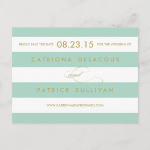 Stripes classiques Mint Enregistrer la carte posta