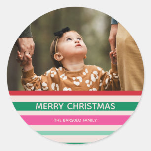 Stripes colorées Sticker photo de Noël