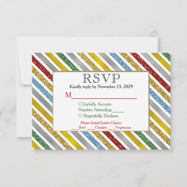 Stripes de vacances RSVP Mariage réponse choix de  (Devant)