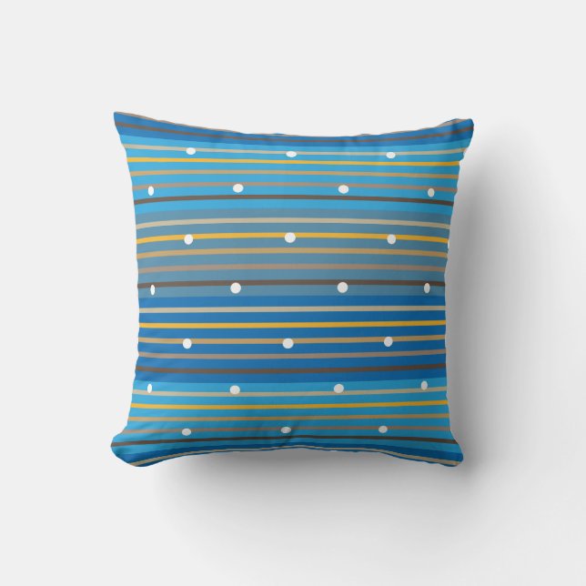 stripes dots throw pillow (Front)