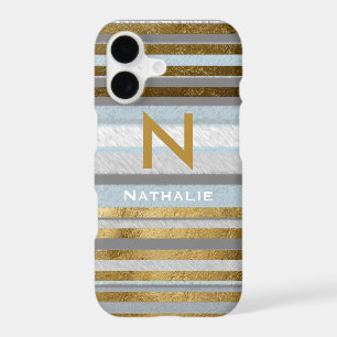 Stripes et monogramme élégants