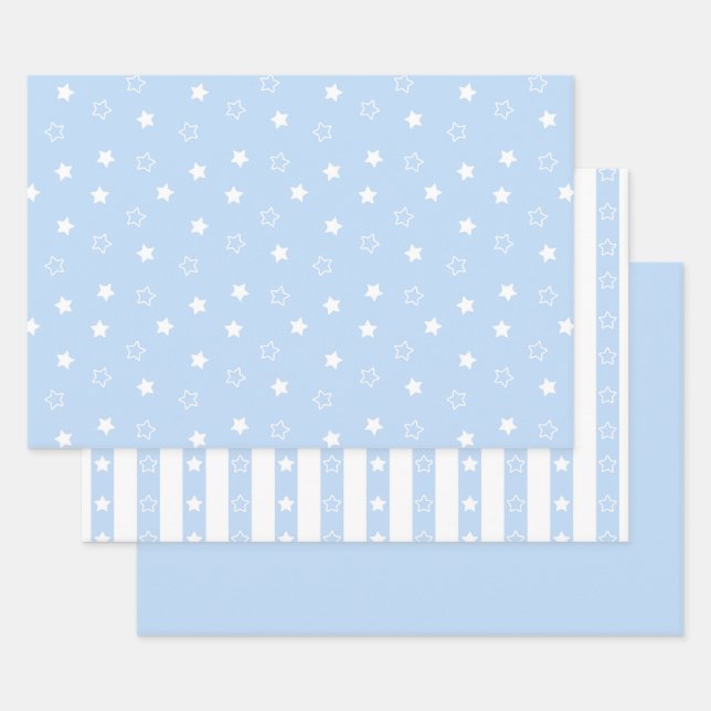 Stripes & Etoiles Motif - Papier à enveloppement b (Lot)