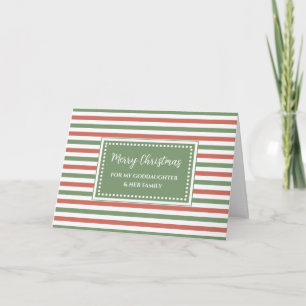 Stripes Goddaughter & Family Merry Christmas Card