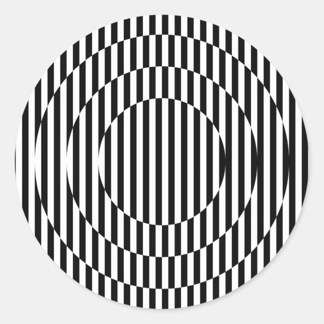 Stripes, going in circle! classic round sticker (Front)