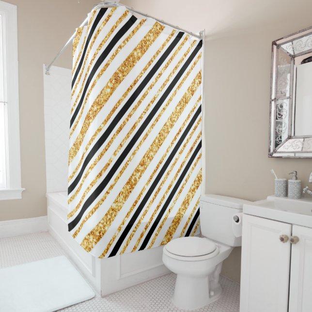 Stripes Gold Glitter Black Boho Popular Collection (In Situ)