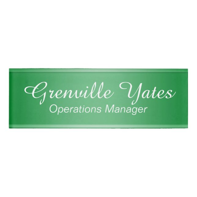 STRIPES gradients - green + your ideas Name Tag (Front)