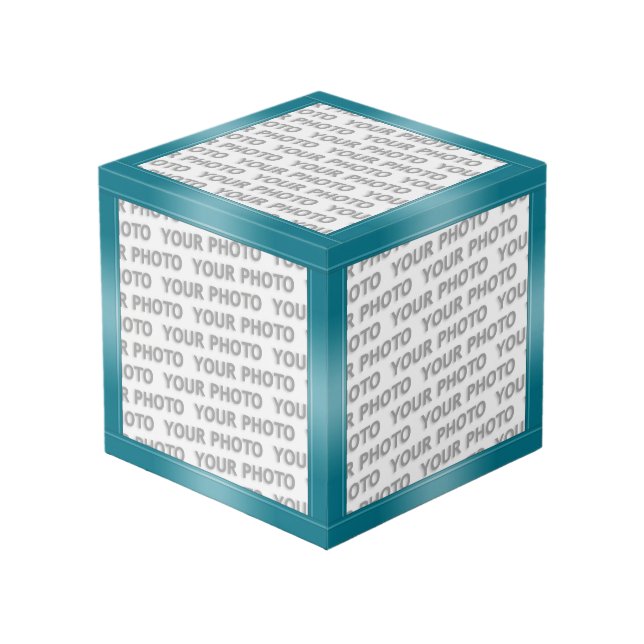 STRIPES gradients - ocean blue + your ideas Cube (Front Angled)