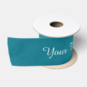 STRIPES gradients - ocean blue + your text Satin Ribbon