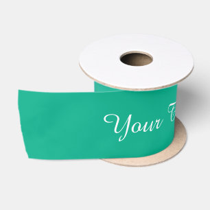 STRIPES gradients - ocean green + your text Satin Ribbon