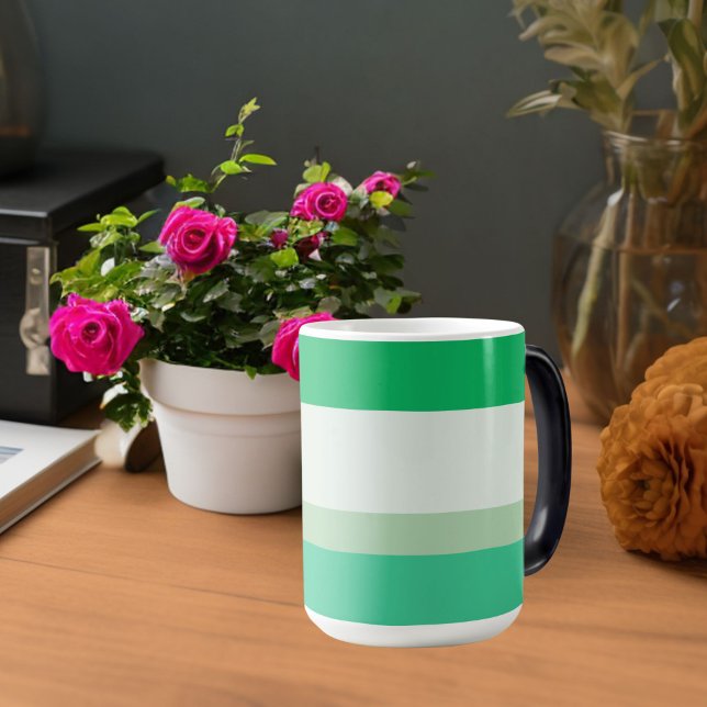 Stripes Green eggshell coriander : Spring Palette Magic Mug (Creator Uploaded)