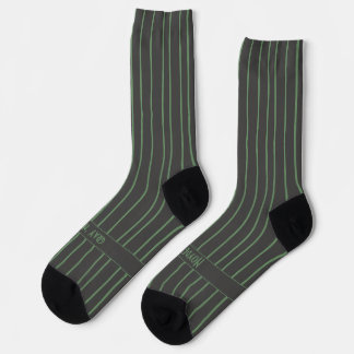 Stripes, green on dark grey, serious classic socks