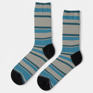 Stripes Grey and Blue Socks
