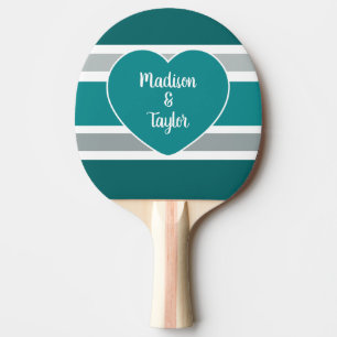 Stripes & Heart custom names & date paddle