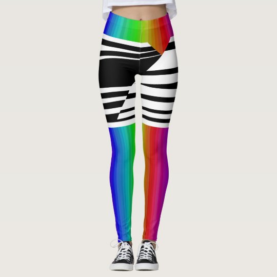 Stripes Horizontal Hold TV Rainbow Broadcast Bars Leggings