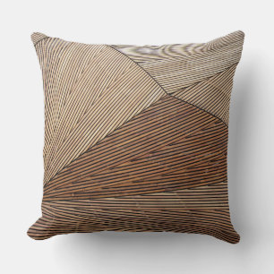 Stripes in Brown Shades Throw Pillow