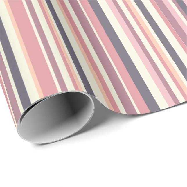 Stripes in muted tones wrapping paper (Roll Corner)