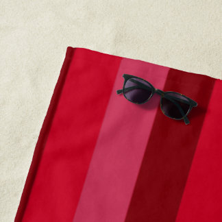 Stripes in Shades of Red Beach Towel