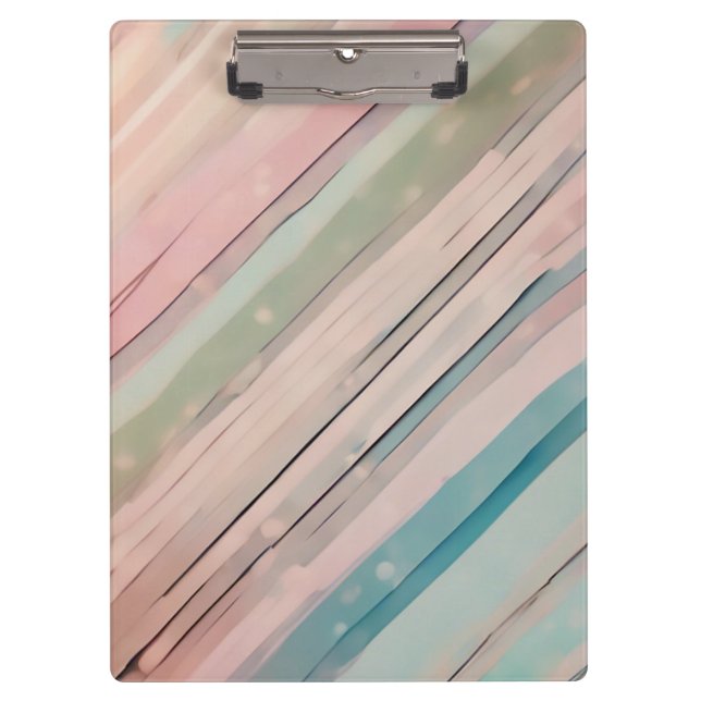 Stripes in Soft Shades Clipboard (Front)