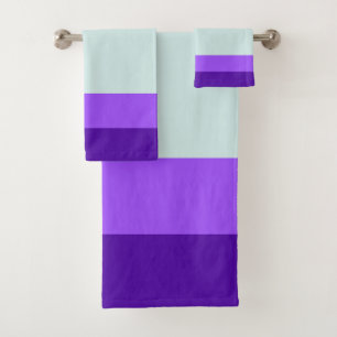 Stripes Indigo Purple lily pink: Cool Palette Bath Towel Set