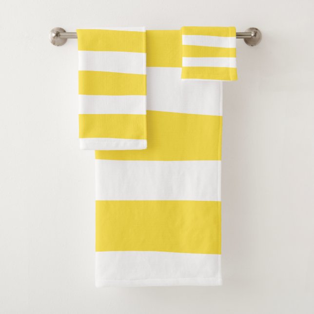 Stripes inégales - Citron jaune et blanc (En situation)