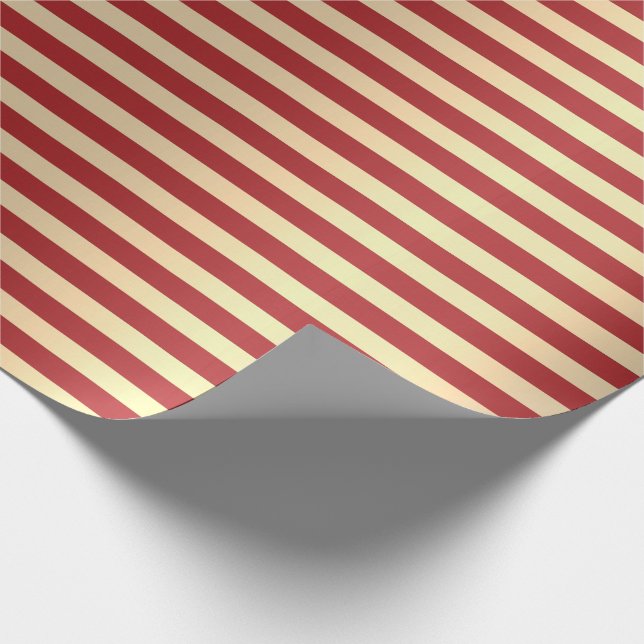 Stripes Lines Red White Saint Tropes Minimal Wrapping Paper (Corner)