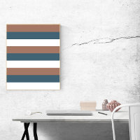 Stripes Mocha Brown Teal White
