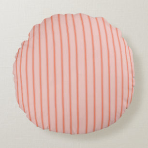 Stripes Modern Coral Peach Minimalist Elegance Round Pillow