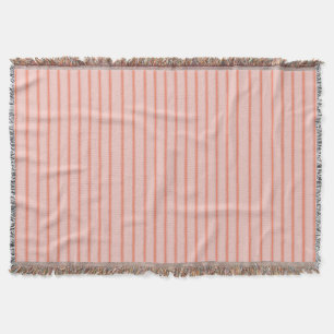 Stripes Modern Coral Peach Minimalist Elegance Throw Blanket
