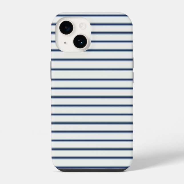 Stripes Modern Indigo Minimalist Elegance iPhone Case (Back)