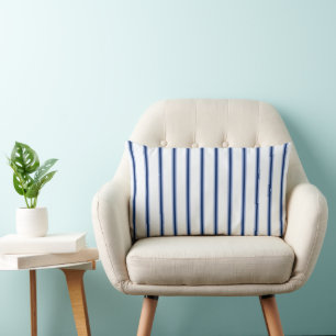 Stripes Modern Indigo Minimalist Elegance Lumbar Pillow