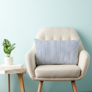 Stripes Modern Indigo Minimalist Elegance Lumbar Pillow