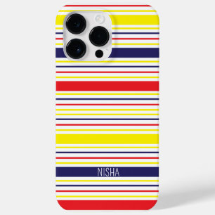 Stripes Modern Trendy Colourful Personalized Case-Mate iPhone 14 Pro Max Case
