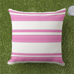 stripes modern vintage pink white abstract lines outdoor pillow