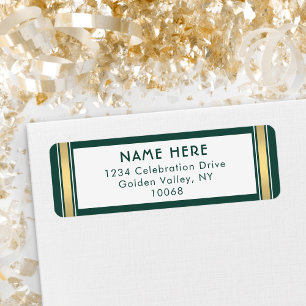 Stripes modernes Green Gold et White Adresse de re