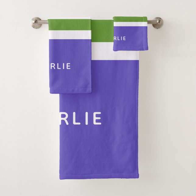 Stripes Motif Custom Monogram ensemble de serviett (En situation)