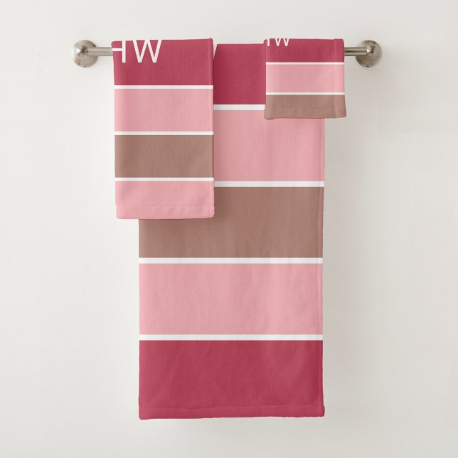 Stripes Motif Custom Monogram ensemble de serviett (En situation)
